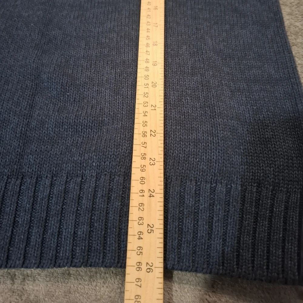 Chaps Men's L Sweater With Elbow Patches Blue. 100% Cotton NWT